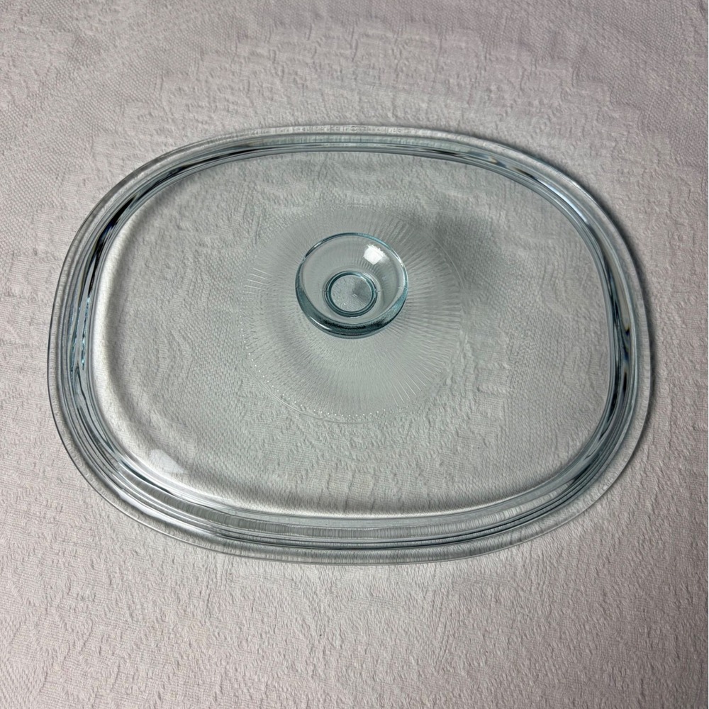 Pyrex DC1.5C Clear Glass Oval Casserole Replacement Lid 1.5 Qt Starburst